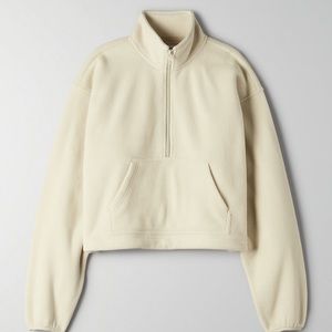 TNA 1/4 zip cropped fleece sweater